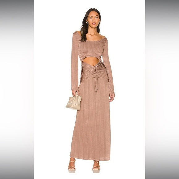 Free People X Revolve one and only cutout maxi dress in color bunny - Picture 1 of 12